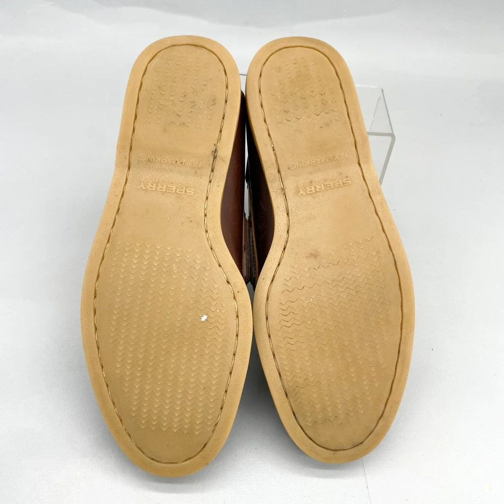 Sperry Mens 8 Gold Cup Authentic Original Boat Shoes Brown Leather Preppy Casual